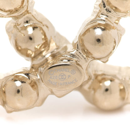 Chanel Crystal Coco's Pearls CC Brooch Light Gold 4 of 5