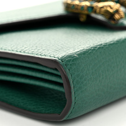 Gucci Calfskin Mini Dionysus Chain Wallet Emerald 9 of 10
