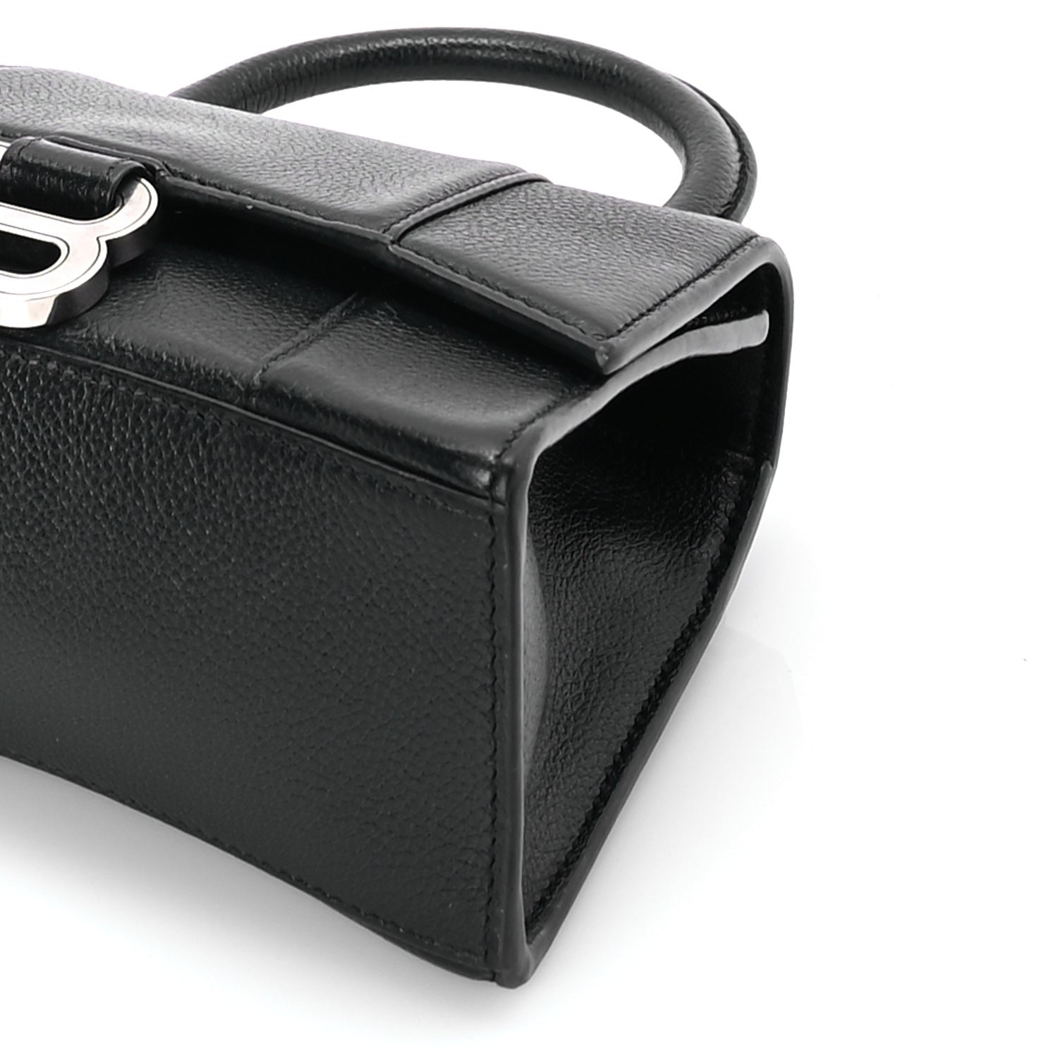 Balenciaga Grained Calfskin Hourglass Top Handle Bag XS Black 8 of 8