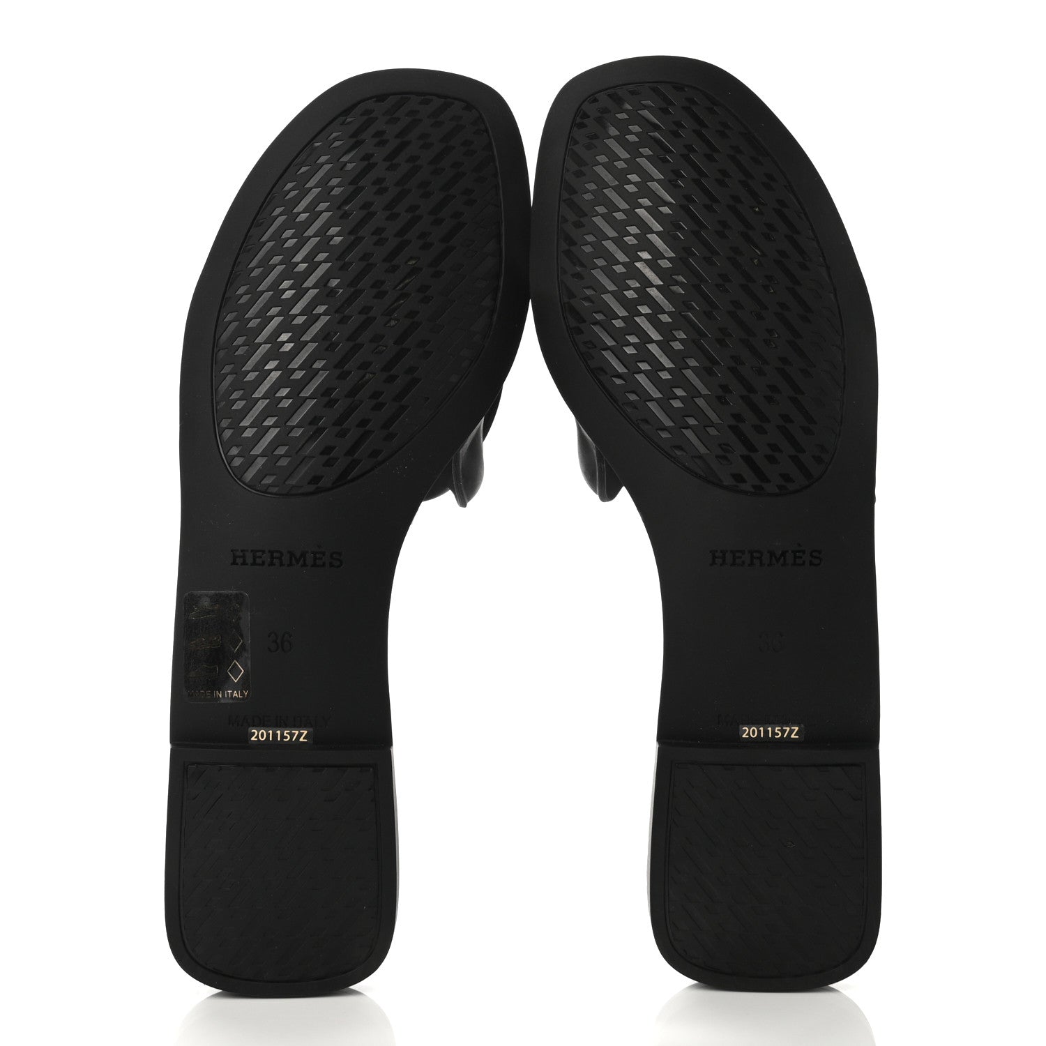Hermes Rubber Aloha Sandals 36 Black 5 of 8