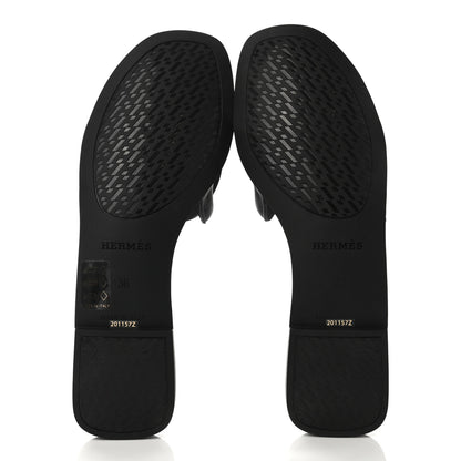 Hermes Rubber Aloha Sandals 36 Black 5 of 8