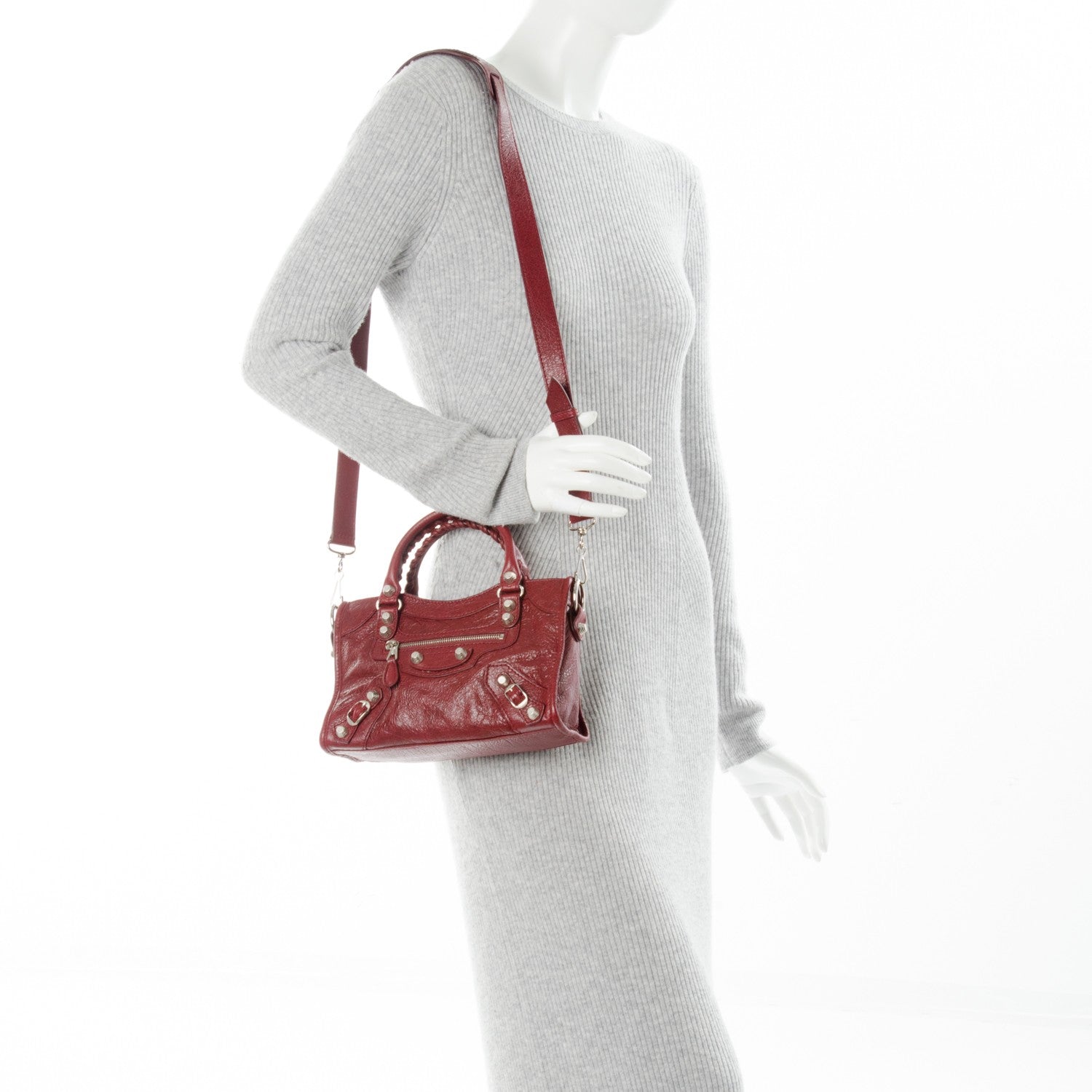 Balenciaga Agneau Giant 12 Silver Hardware Mini City Rouge Cerise 2 of 7
