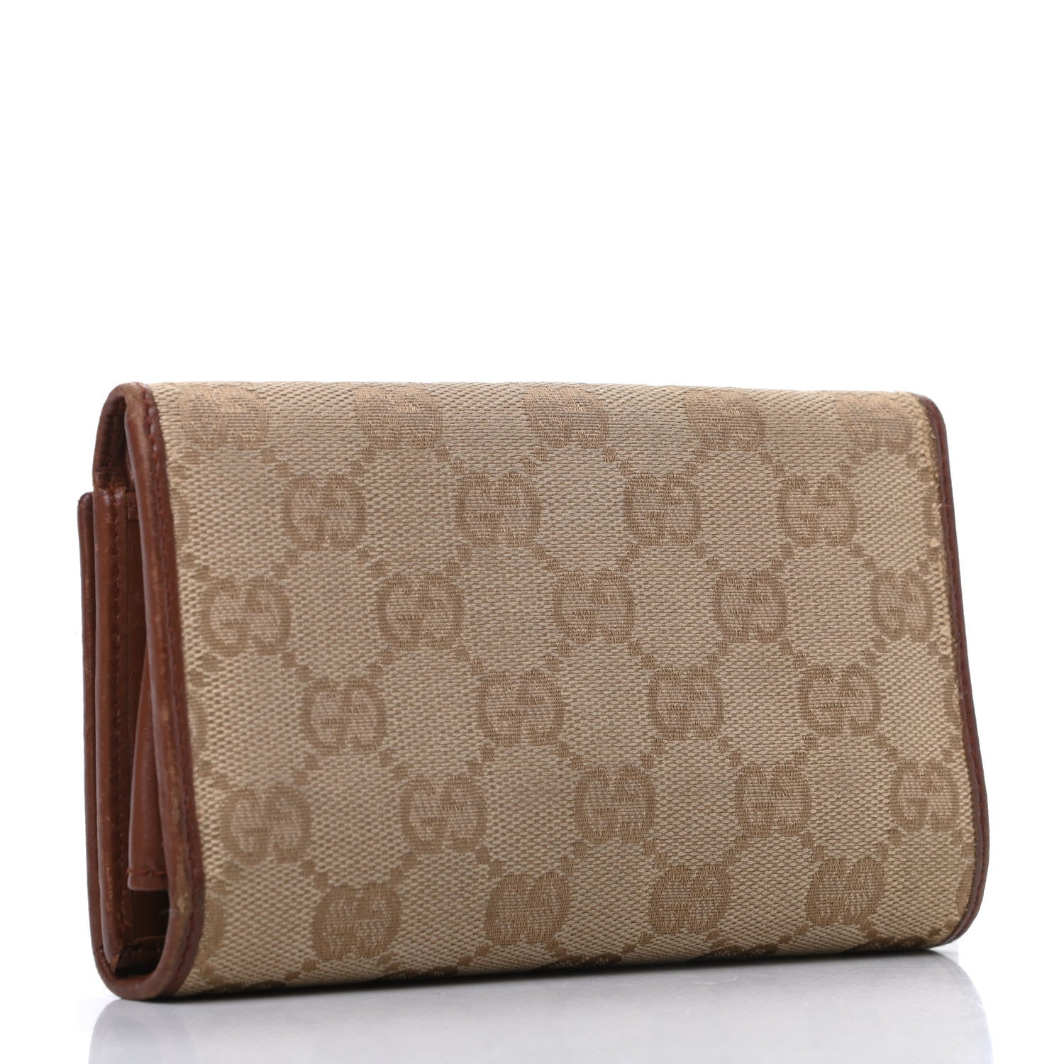 Gucci Monogram Clip Trifold Wallet Brown 3 of 11
