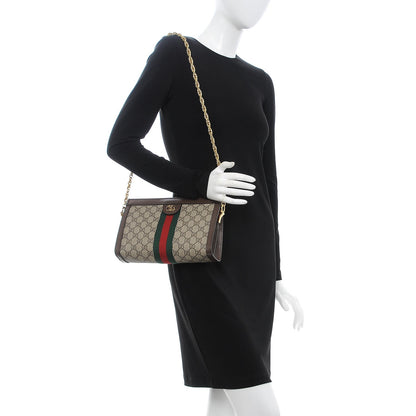 Gucci GG Supreme Monogram Web Small Ophidia Chain Shoulder Bag Brown 2 of 7