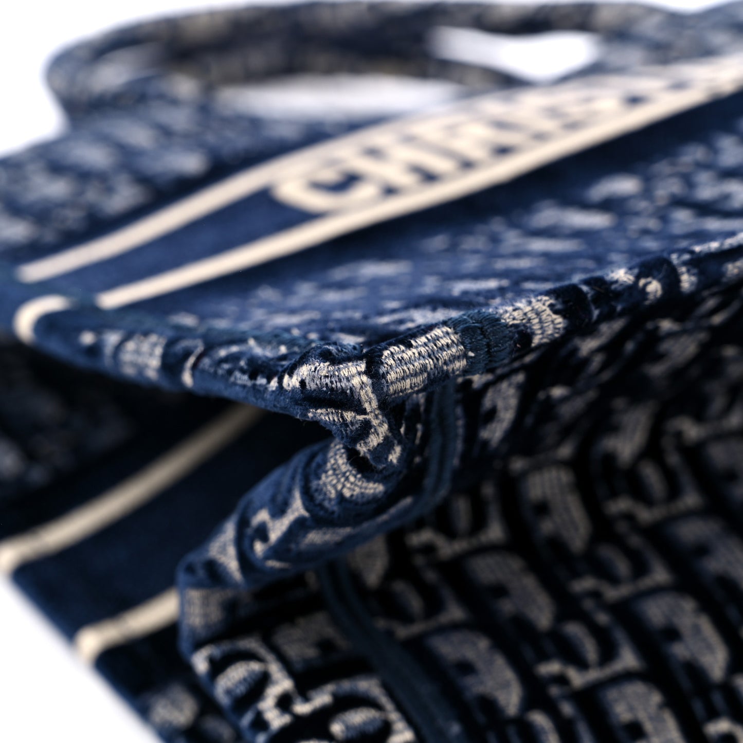 Oblique Velvet Medium Book Tote Blue Multicolor