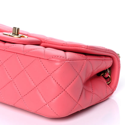 Chanel Lambskin Quilted Mini Rectangular Pearl Crush Flap Pink 12 of 19