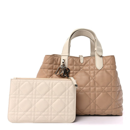 Christian Dior Calfskin Macrocannage Medium Toujours Biscuit Trench Beige 2 of 9