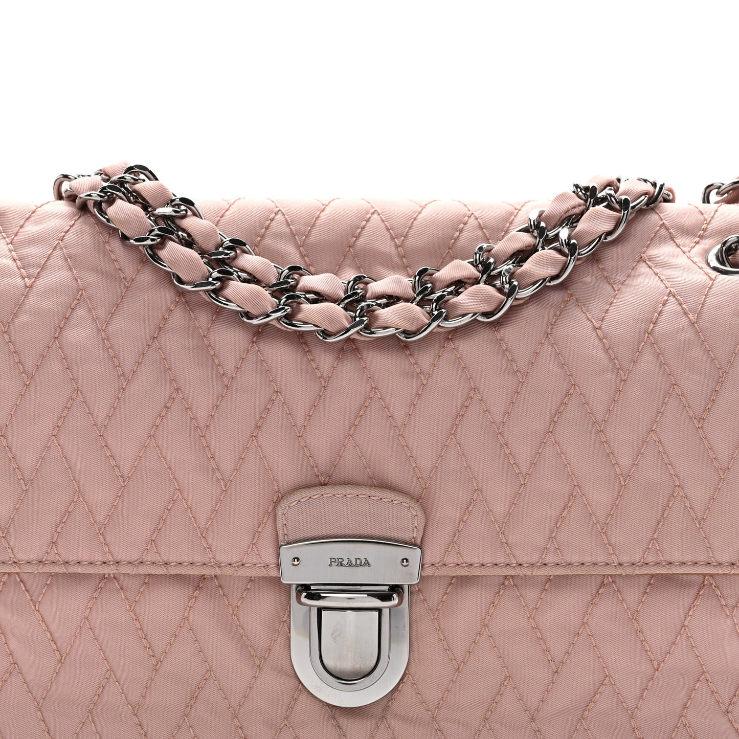 Nylon Tessuto Impunture Quilted Flap Opale