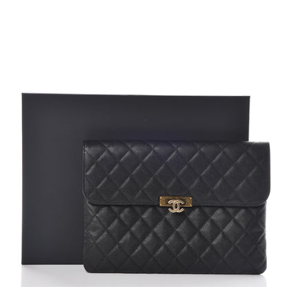 Chanel Caviar Quilted Medium Golden Class Pouch Black 12 of 12