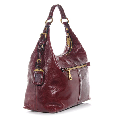 Prada Vitello Shine Hobo Amaranto 2 of 9