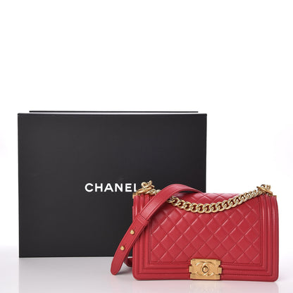 Chanel Lambskin Quilted Medium Boy Flap Red 8 of 8