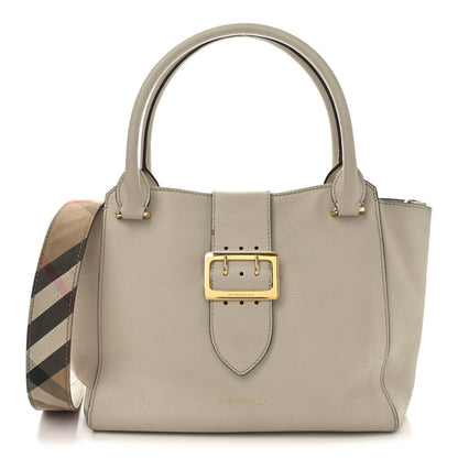 Burberry Soft Grain Calfskin Medium Buckle Tote Limestone 1 of 7