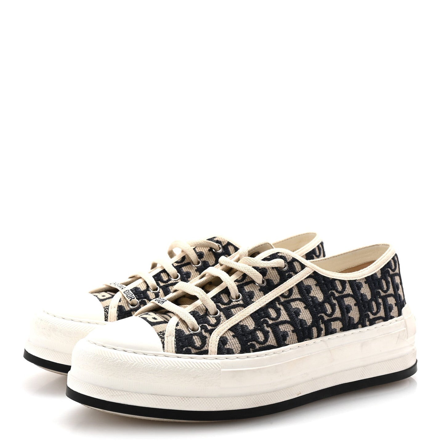 Canvas Oblique Walk'N'Dior Low Top Sneakers 41 Deep Blue