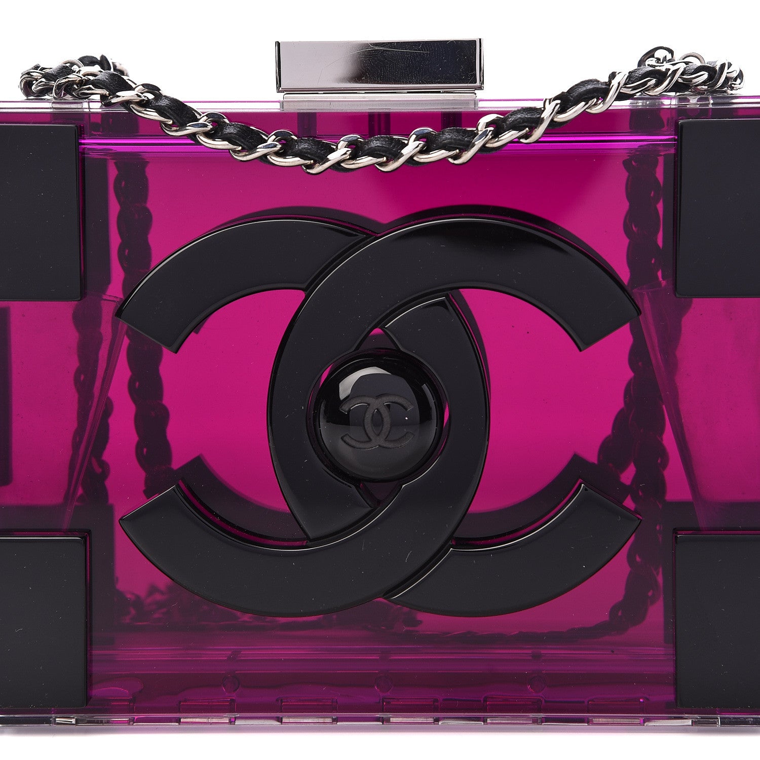 Chanel Plexiglass Boy Brick Lego Clutch Black Pink 9 of 11