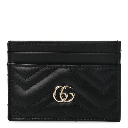 Gucci Calfskin Matelasse GG Marmont Card Holder Black 1 of 7