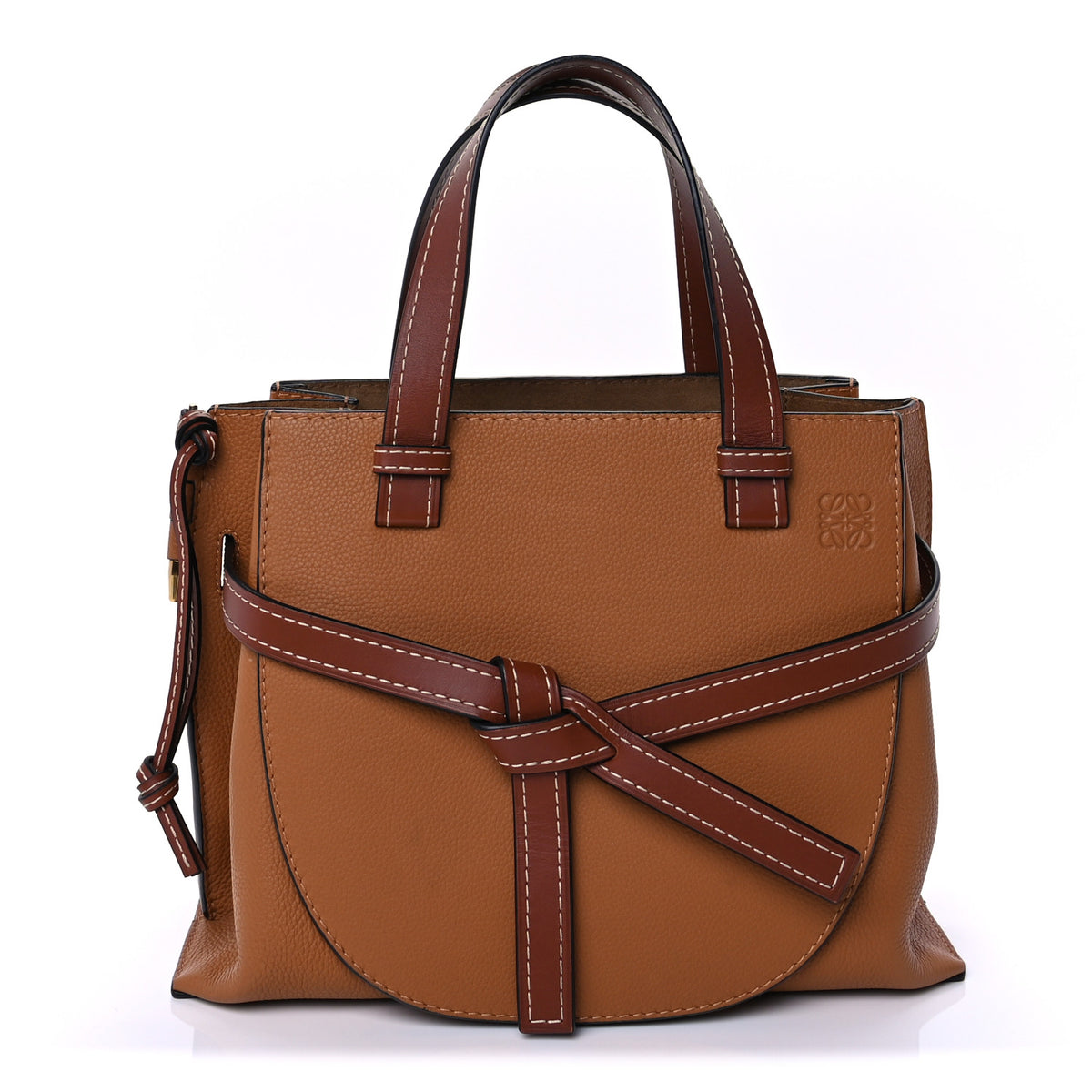 Calfskin Small Gate Tote Caramel