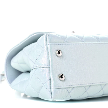 Chanel Iridescent Caviar Quilted Mini Coco Handle Flap Light Blue 8 of 10