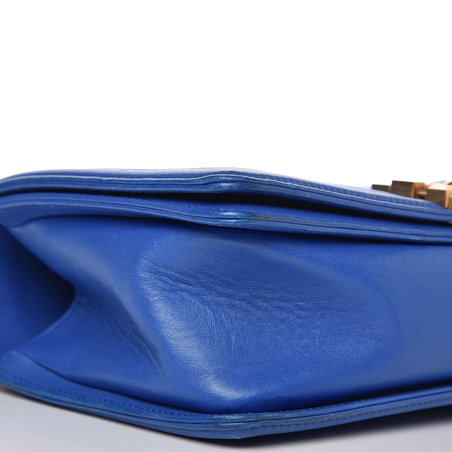 Lambskin Quilted Medium Boy Flap Blue