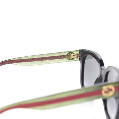 Gucci Square Frame Glitter Sunglasses GG0034S Black Green 6 of 8
