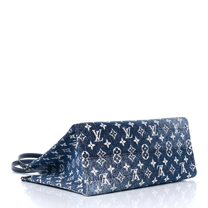 Louis Vuitton Monogram Jacquard Denim Onthego MM Bleu 3 of 8