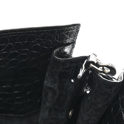 Saint Laurent SAINT LAURENT Calfskin Crocodile Embossed Large Thin Sac De Jour Black 17 of 17