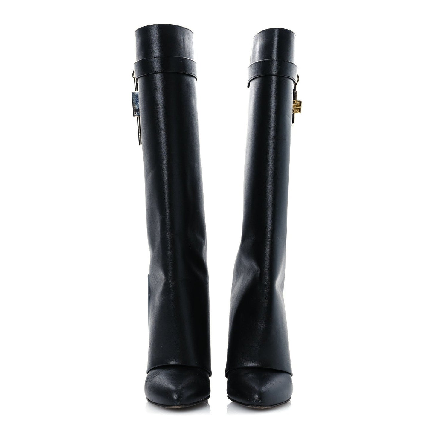 Calfskin Shark Lock Pant Boots 38.5 Black