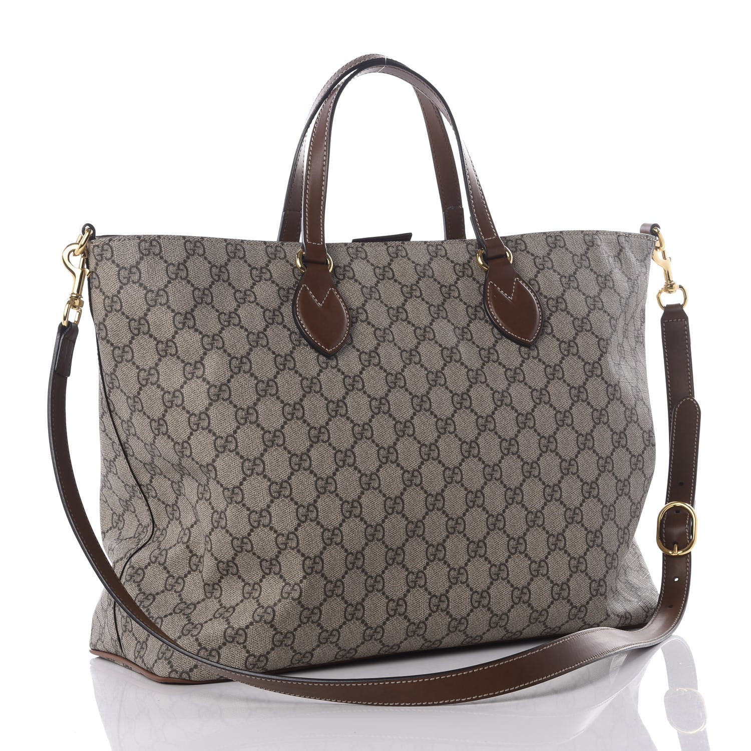 Gucci Soft GG Supreme Monogram Medium Crossbody Tote Beige Cuir 2 of 12