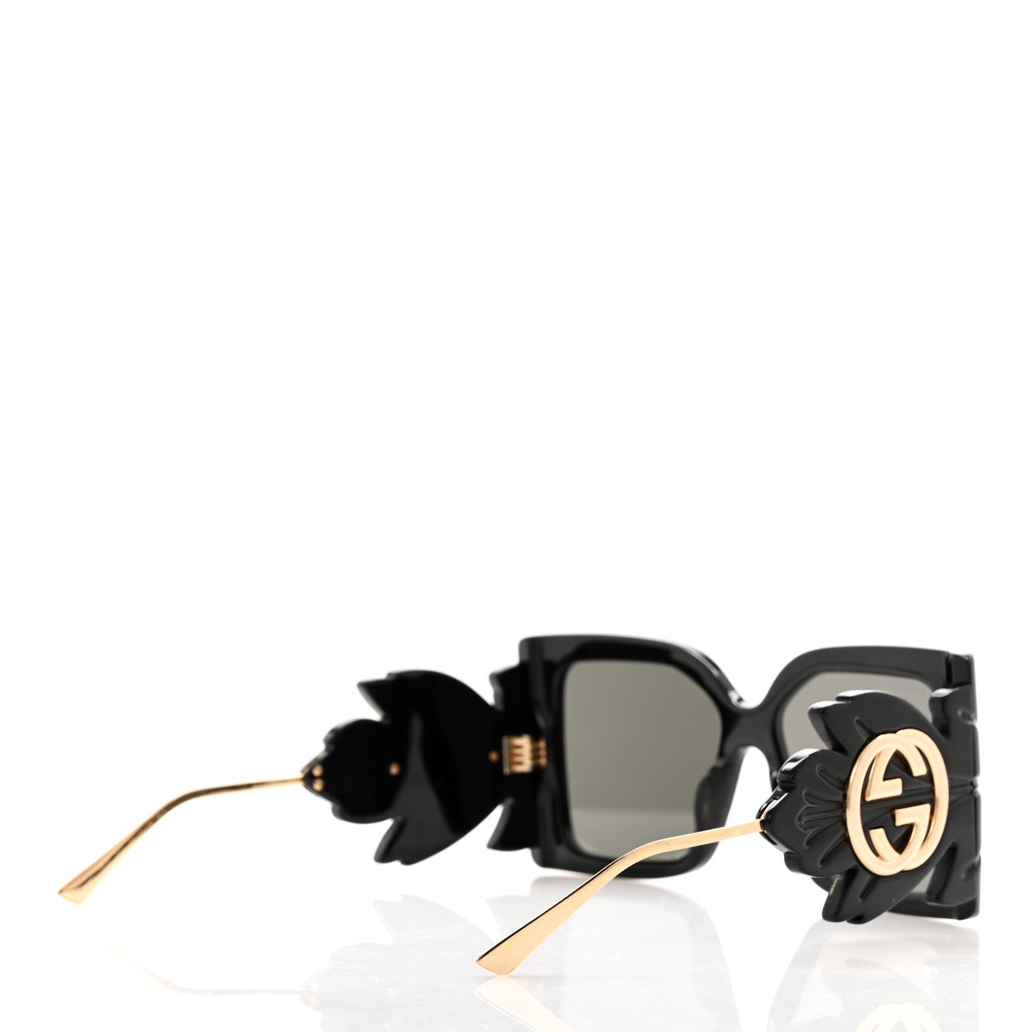 Gucci Acetate Square Frame Wing Sunglasses GG0535S Black 4 of 9