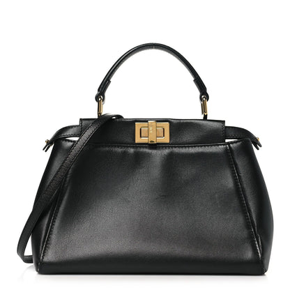 Fendi Nappa Mini Peekaboo Iconic Satchel Black 1 of 7