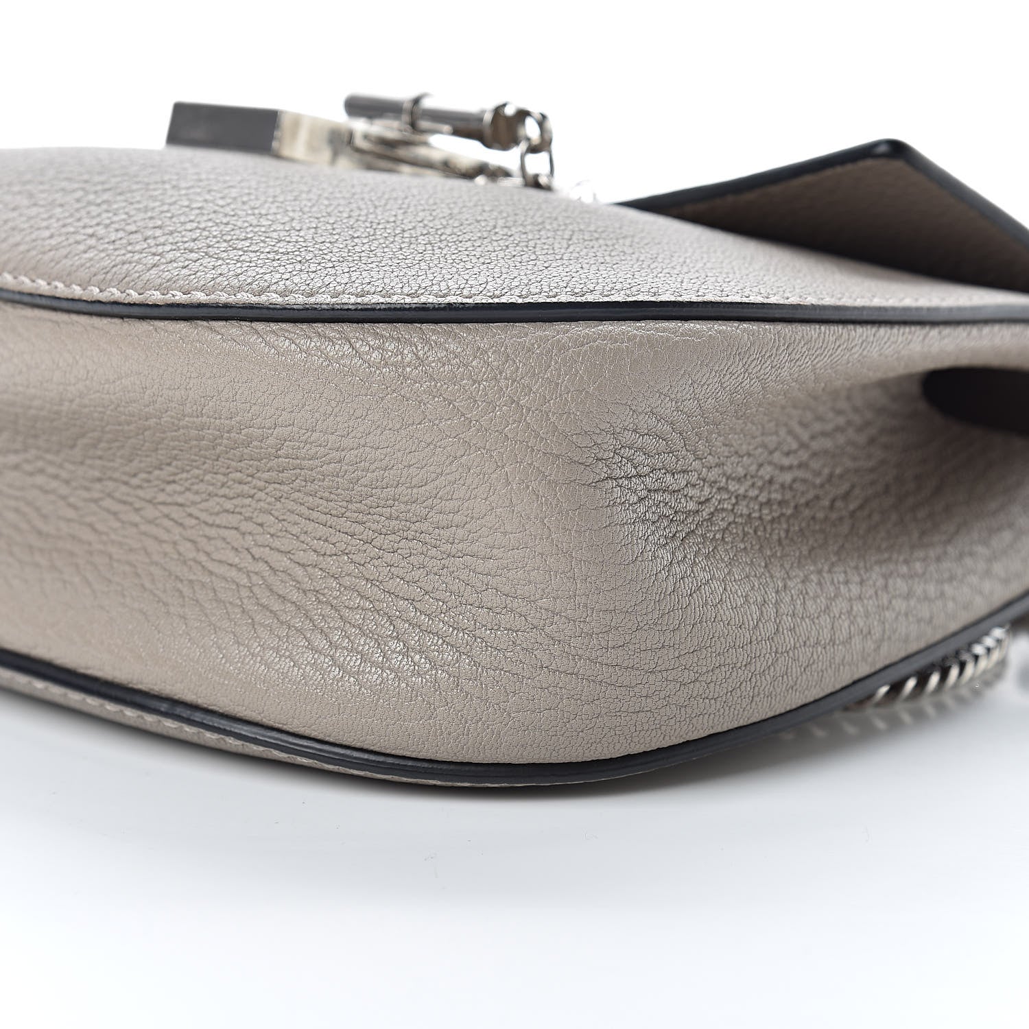 Chloe Grained Lambskin Mini Drew Shoulder Bag Cashmere Grey 10 of 19