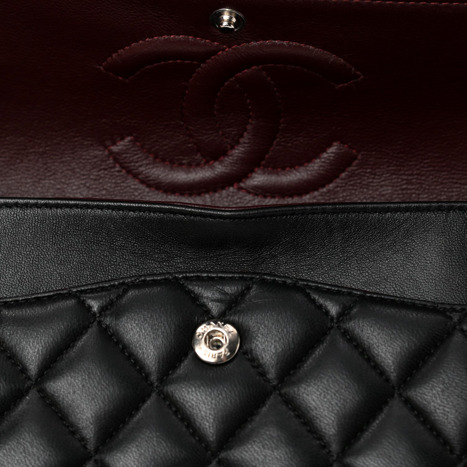 Chanel Lambskin Quilted Medium Double Flap Black 20 of 32