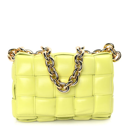 Bottega Veneta Lambskin Maxi Intreccio Padded Chain Cassette Crossbody Bag  Kiwi 1 of 7