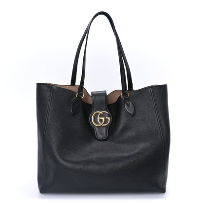 Gucci New Sakai Calfskin Lux Medium Dahlia Tote Black 1 of 7