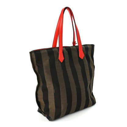 Fendi Pequin Vitello All In Shopper Tote Tobacco Papavero 2 of 8