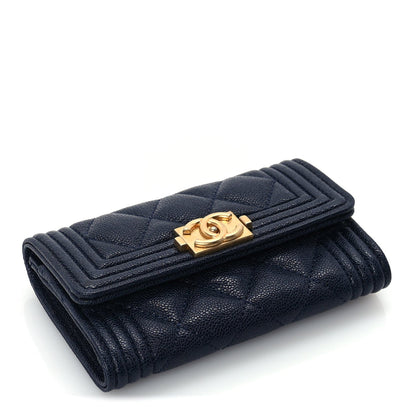 Chanel Caviar Quilted Boy Flap Card Holder Navy 4 of 7