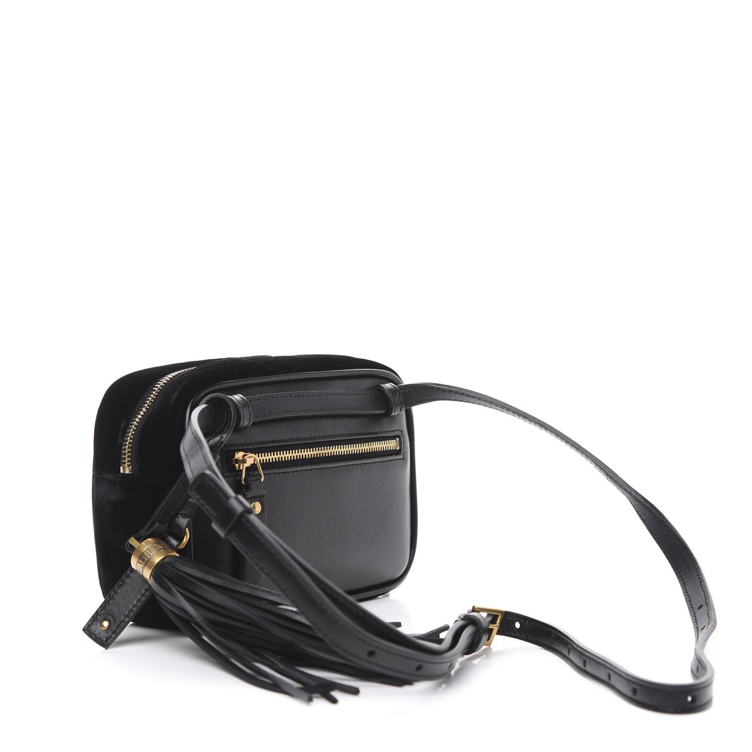 Saint Laurent Velour Matelasse Monogram Lou Belt Bag Black 3 of 9