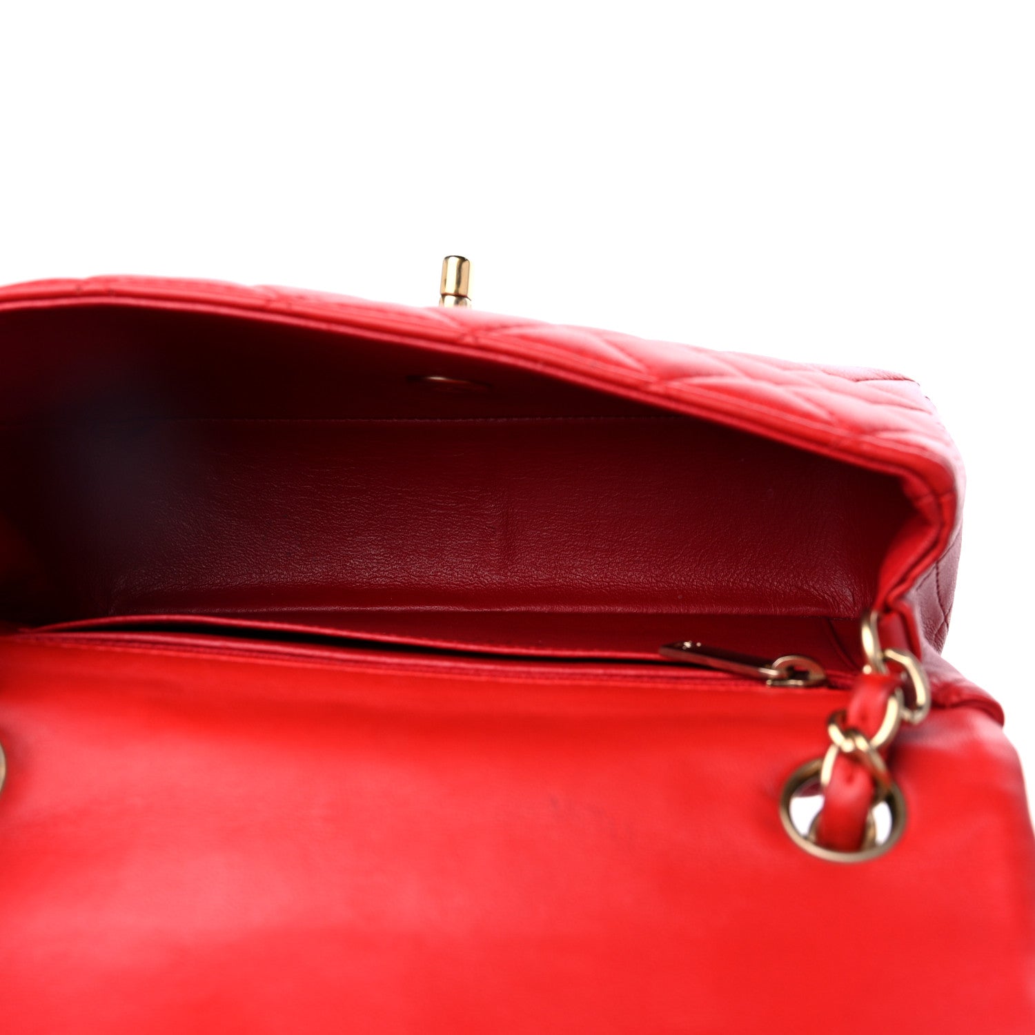 Chanel Lambskin Quilted Mini Rectangular Flap Red 5 of 14