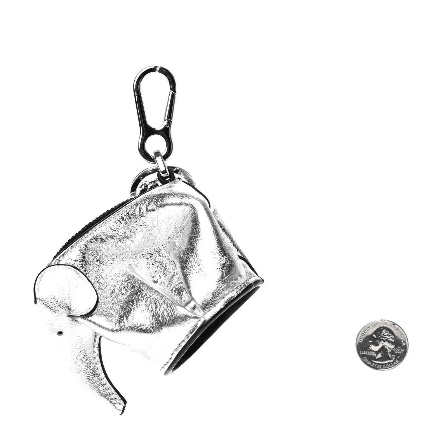 Loewe Metallic Calfskin Mini Elephant Coin Purse Silver 2 of 3