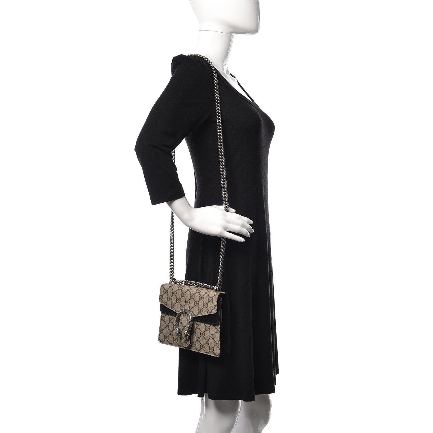 Gucci GG Supreme Monogram Mini Dionysus Shoulder Bag Black 1 of 16