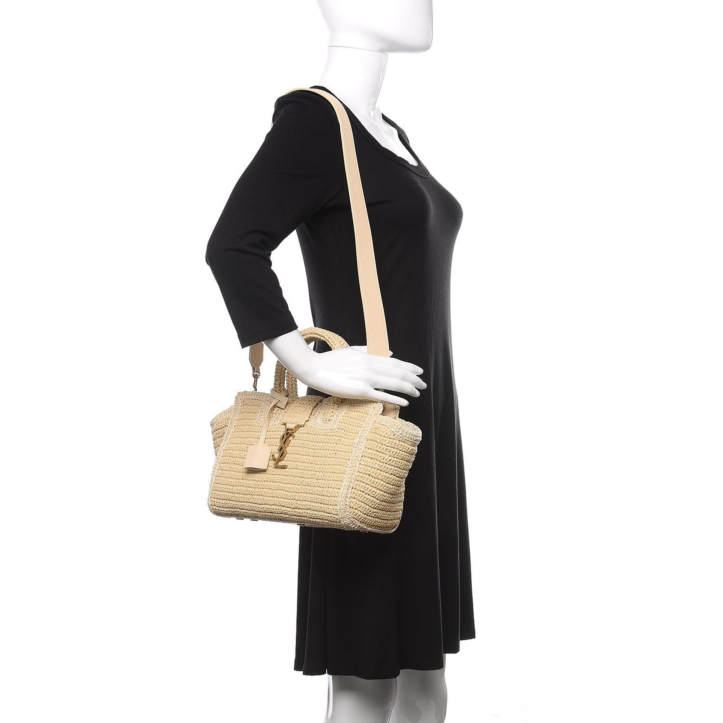 Raffia Baby Monogram Downtown Cabas Naturale