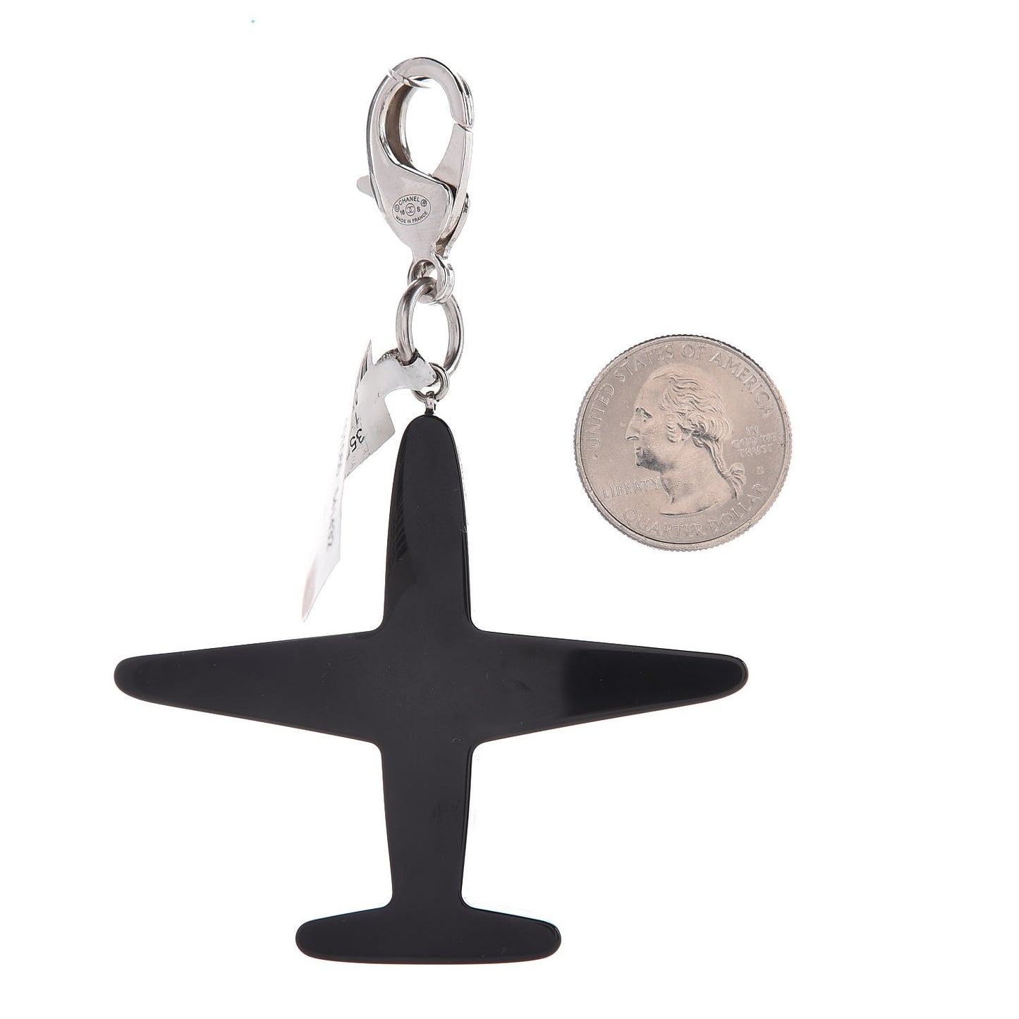 Resin Striped CC Airplane Keychain Blue Red