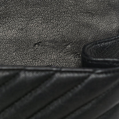 Saint Laurent Sheepskin Matelasse Chevron Monogram Medium College Bag Black 9 of 20