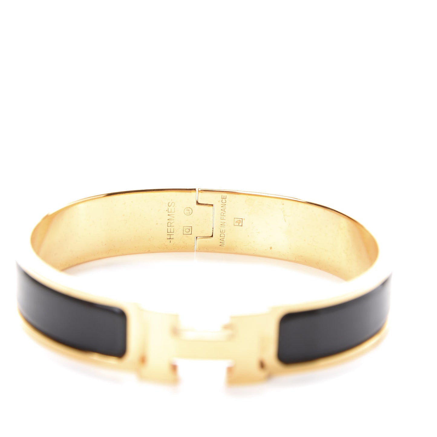 Enamel Narrow Clic Clac H Bracelet PM Black