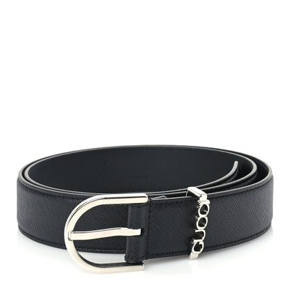 Gucci Saffiano Stirrup Buckle Belt 90 36  Black 1 of 5