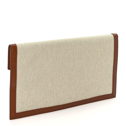 Saint Laurent Canvas Uptown Pouch Natural Beige Brick 3 of 7