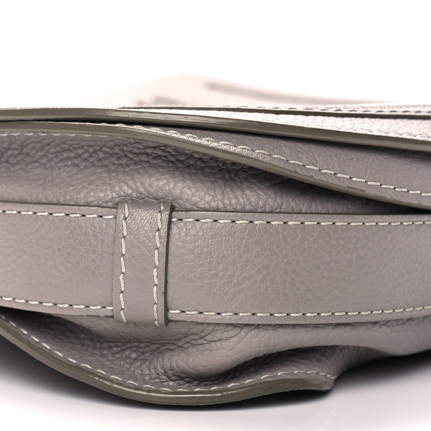 Grained Calfskin Medium Marcie Saddle Bag Cashmere Grey