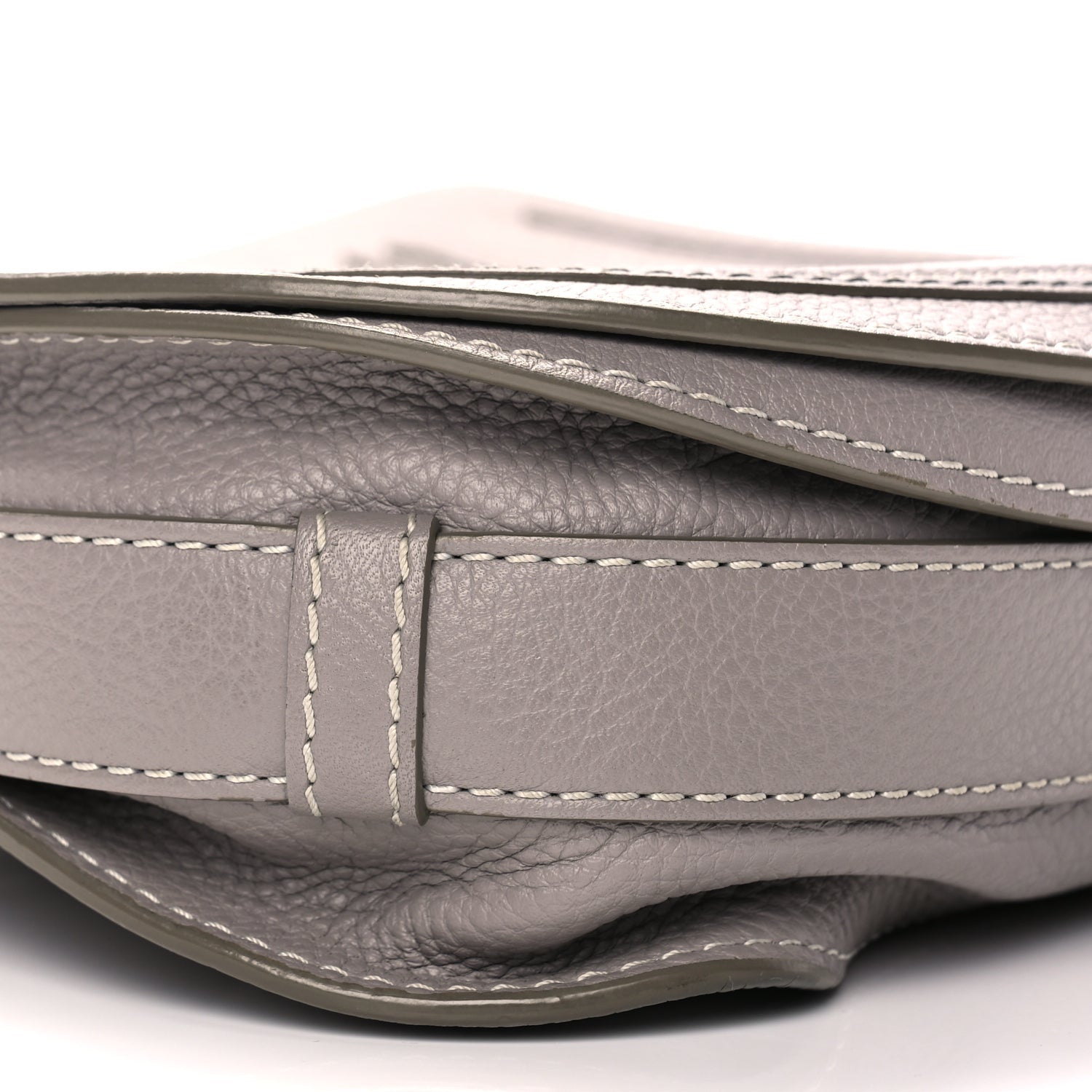 Chloe Grained Calfskin Medium Marcie Saddle Bag Cashmere Grey 7 of 8
