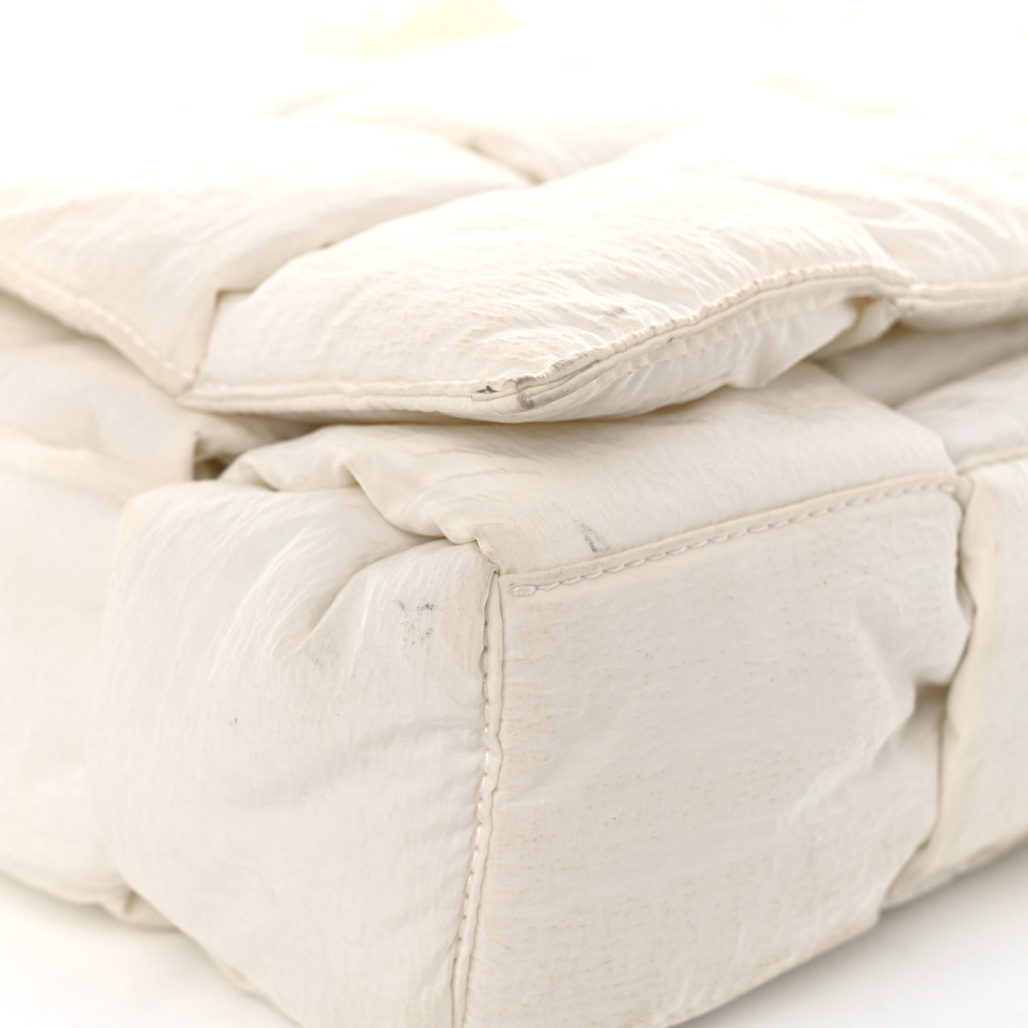 Nylon Intrecciato Padded Tech Maxi Cassette Bag White