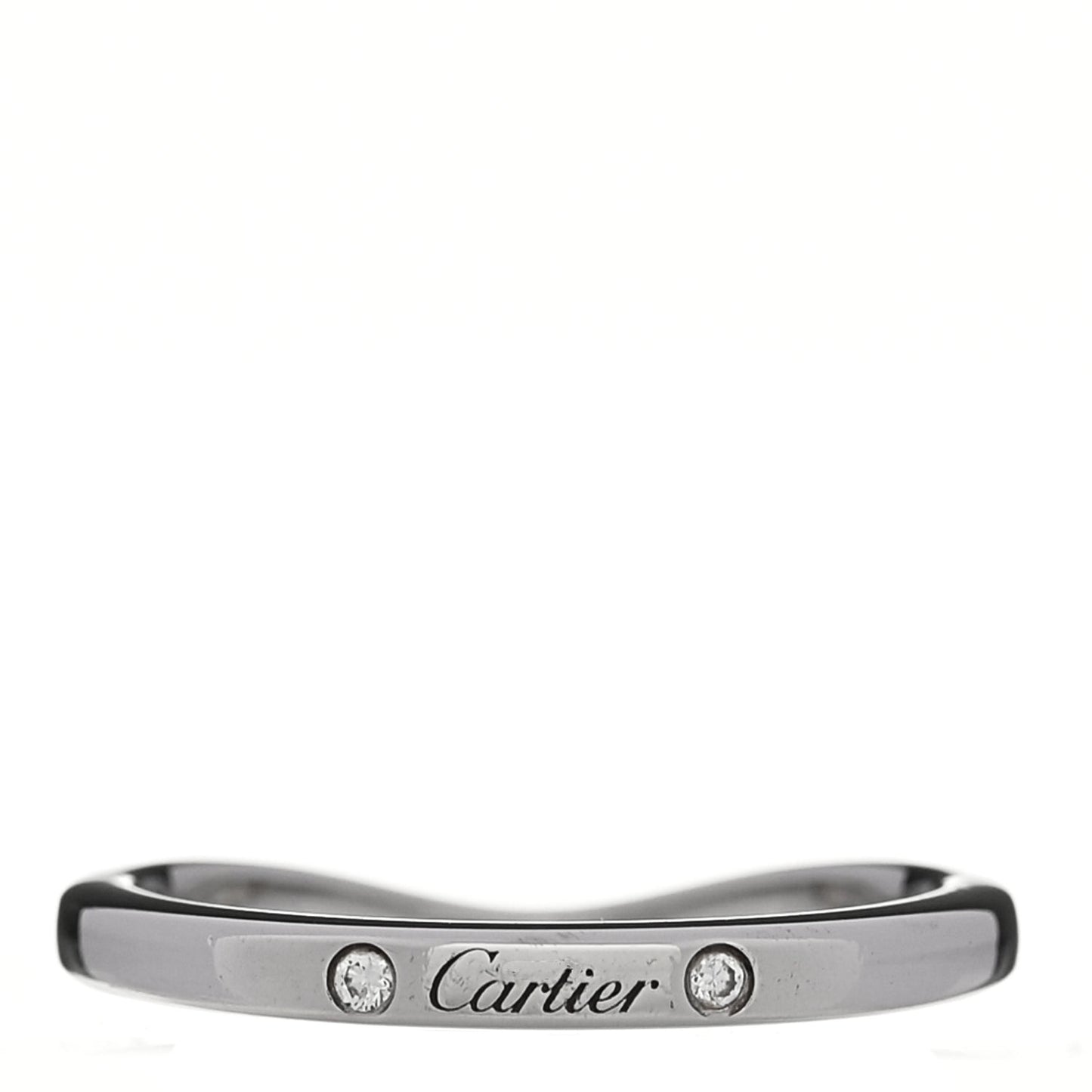 Platinum 3 Diamond Ballerine Wedding Band Ring 48 4.5