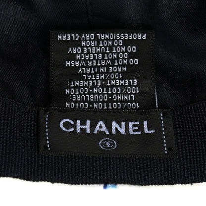 Chanel Cotton CC Print Cap Hat White Blue 8 of 8